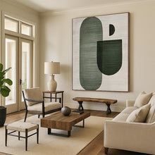 Load image into Gallery viewer, Geometric Green - Black Abstract Art – Perfect for Contemporary Dining Room & Creative Studio LargeART0675