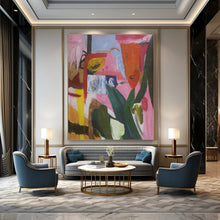 Load image into Gallery viewer, Pink - Toned Abstract Shapes Painting - Suited for Feminine Boudoir & Chic Boutique LargeART1410