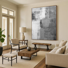 Load image into Gallery viewer, Oversized Gray - White Block Abstract Acrylic Art for Minimalist Home & Studio Lounge LargeART0377
