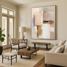Load image into Gallery viewer, Custom Large Soft Pink and Beige Abstract - Great for Romantic Bedroom & Feminine Boutique LargeART0759