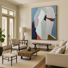 Load image into Gallery viewer, “Green - White Flowing Forms” Abstract Painting on Canvas, Nature - Inspired Bathroom Decor DKH1053