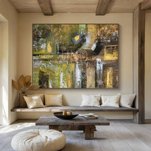 Load image into Gallery viewer, Green - Yellow Abstract Art - Ideal for Modern Living Room LargeART1605