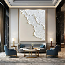 Load image into Gallery viewer, Large - Format Hand - painted White Textured Abstract Acrylic Art for Serene Bedrooms LargeART0170