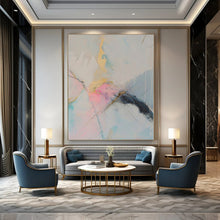 Load image into Gallery viewer, Pastel Abstract with Gold Accents Canvas Painting, Perfect for Chic Bedroom & Sophisticated Dining Room LargeART1179