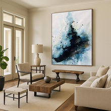 Load image into Gallery viewer, Delicate Black & Blue Abstract Art, Fit for Minimalist Bedroom & Artistic Study LargeART2306
