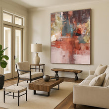Load image into Gallery viewer, Warm Abstract with Red and Gold Acrylic Art - Suited for Cozy Living Room & Rustic - style Restaurant LargeART0583