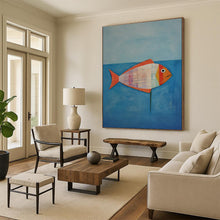 Load image into Gallery viewer, Colorful Collage Fish Art for Nautical Nursery & Coastal Kitchen LargeART0876