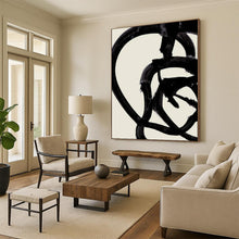 Load image into Gallery viewer, Bold Black Line Abstract Art, Perfect for Edgy Lounge & Modern Gallery LargeART2317