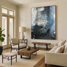 Load image into Gallery viewer, Abstract Painting, Monochromatic Blue - Gray Fusion - Suits Dining Room & Hallway LargeART2335