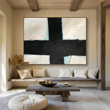 Load image into Gallery viewer, Bold Black - and - White Abstract Cross Art for Modern Church & Minimalist Study DKH180