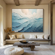 Load image into Gallery viewer, “Textured Sea Waves” - Impasto - Style Abstract Acrylic, Suits Bathroom and Coastal Living Room DLZ227