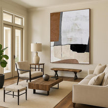 Load image into Gallery viewer, “Geometric Neutral Abstract” - Minimalist Abstract Art on Canvas DKH1520