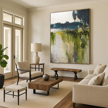 Load image into Gallery viewer, “Green Landscape Abstract Revisited” Abstract Painting on Canvas, Rustic Kitchen Decor DKH1022