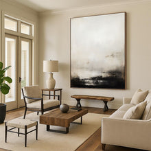 Load image into Gallery viewer, “Monochrome Misty Abstraction” - Minimalist Abstract Art on Canvas DKH1498