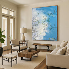 Load image into Gallery viewer, Blue Sky & Green Branches Abstract, Ideal for Light - Filled Breakfast Nook & Nature - Inspired Home Office LargeART1986