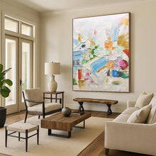 Load image into Gallery viewer, Large Colorful Textured White Abstract - Ideal for Luxury Home Gallery & High - End Design Showroom LargeART0730