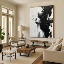 Load image into Gallery viewer, Monochrome Textured Abstract Painting, Ideal for Modern Bedroom & Art Gallery Corner LargeART2143