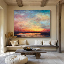 Load image into Gallery viewer, Colorful Sunset Landscape Painting on Canvas - “Vibrant Evening Skies” DKH776