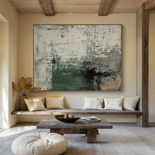 Load image into Gallery viewer, Grey - Green Textured Abstract Painting for Industrial Loft & Modern Art Studio DKH151