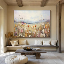 Load image into Gallery viewer, Hand - painted Wildflower Meadow Landscape Acrylic Art for Bohemian - Style Sunrooms LargeART1699
