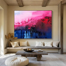 Load image into Gallery viewer, Pink - Blue Abstract Painting for Chic Boutique & Romantic Bedroom DKH268