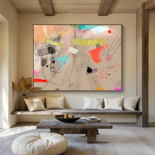 Load image into Gallery viewer, Eclectic Collage - Style Abstract Painting for Bohemian Home & Art Gallery Pop - up DKH204