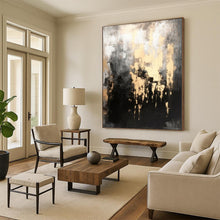Load image into Gallery viewer, Enormous Dark Gold - Gray Abstract Acrylic for Sophisticated Home Library LargeART0283
