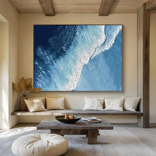 Load image into Gallery viewer, “Aerial Ocean Waves” - Realistic - Inspired Abstract Acrylic, Suits Coastal Living Room and Nautical Gallery DLZ256