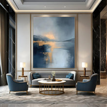 Load image into Gallery viewer, Golden Lake Abstract Art for Luxury Mountain Lodge & Fine Dining Restaurant LargeART0940