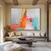 Load image into Gallery viewer, Textured Abstract Painting with Bright Accents for Modern Office & Art - Lovers’ Den DKH207