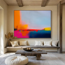 Load image into Gallery viewer, Neon - Hued Minimalist Abstract Canvas Painting DKH483