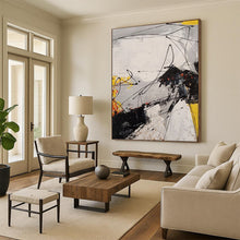 Load image into Gallery viewer, “Dynamic Dissonance” – Black, White, Yellow & Red Abstract Acrylic DTP054