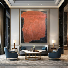 Load image into Gallery viewer, Red Black Abstract Canvas Painting, Suited for Dramatic Dining Room & Edgy Home Office LargeART1320