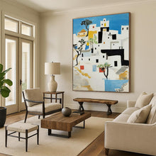Load image into Gallery viewer, Mediterranean Village Art for Coastal Home & Travel - Inspired Living Room LargeART0882