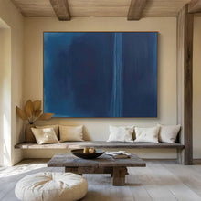 Load image into Gallery viewer, Deep Blue Minimalist Abstract Painting for Coastal Bedroom & Relaxing Spa DKH099