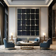 Load image into Gallery viewer, Black Tile Mosaic Acrylic Art, Great for Industrial - Chic Bathroom & Modern Entryway LargeART1072