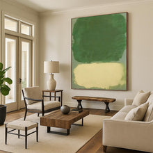 Load image into Gallery viewer, “Green and Beige Color - Block” - Minimalist Abstract Art on Canvas DKH1643
