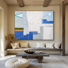 Load image into Gallery viewer, Geometric Abstract Painting on Canvas: Color - Blocked Cityscape DKH571