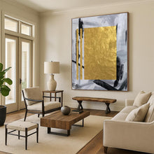 Load image into Gallery viewer, Large - Scale Gold - Black Abstract Geometry Acrylic for Sophisticated Hallway LargeART0292