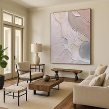 Load image into Gallery viewer, Large - Scale Soft Pastel Textured Abstract Acrylic Art for Nursery & Feminine Bedroom LargeART0408