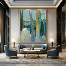 Load image into Gallery viewer, Abstract Forest Path Canvas Painting, Great for Nature - Inspired Study & Cozy Cottage Living Room LargeART1307