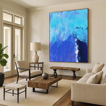 Load image into Gallery viewer, Abstract Painting, Cool Blue Textured Art - Ideal for Home Office & Study Room LargeART2334