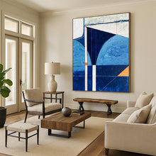 Load image into Gallery viewer, Blue - Toned Geometric Abstract - Perfect for Coastal Home Office & Modern Lounge LargeART2372