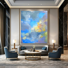 Load image into Gallery viewer, Dreamy Blue - Gray Abstract Painting, Ideal for Minimalist Bedroom & Calming Yoga Studio LargeART1387