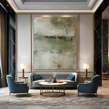 Load image into Gallery viewer, Muted Green - Gray Abstract Painting, Ideal for Serene Bedroom & Minimalist Office LargeART1357