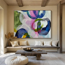 Load image into Gallery viewer, Colorful Overlapping Circles Abstract Painting DKH473