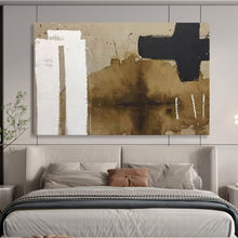 Load image into Gallery viewer, Hand - painted Brown & Black Abstract Acrylic Art for Minimalist Study Rooms LargeART1675