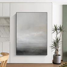 Load image into Gallery viewer, “Gray Horizon” – Gray & White Abstract Acrylic with Subtle Textures DTP064