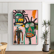 Load image into Gallery viewer, “Whimsical Abstract Figures on Pink” – Playful Figurative Art with Bright Hues DTP106
