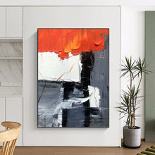 Load image into Gallery viewer, “Crimson Clash: Monochrome Drama” Abstract Painting on Canvas, Modern Office Accent DKH1058